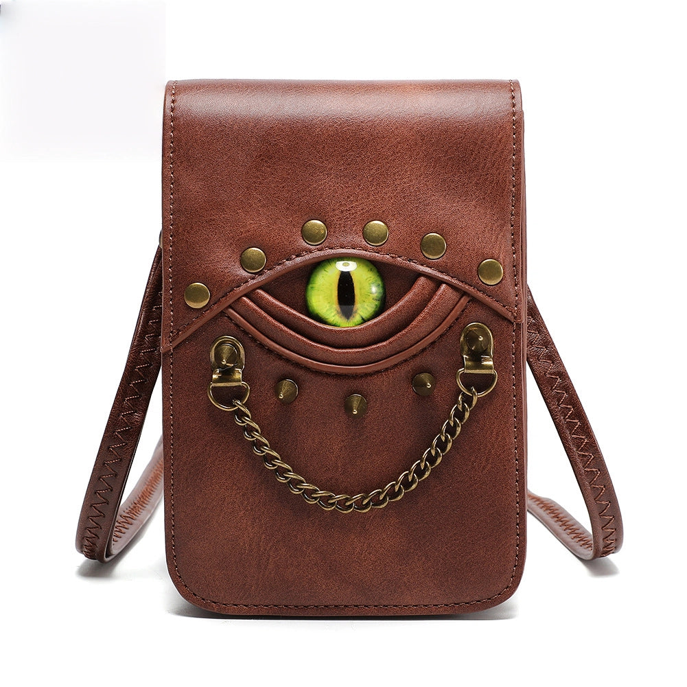 Retro Rivet Shoulder Crossbody Bag PU Leather Mini Waist Bag